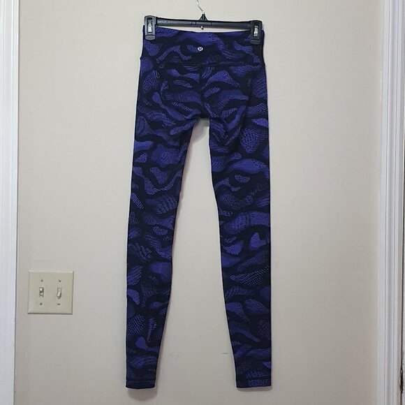 Lululemon Wunder Under Purple Black Warp Full Length - Picture 10 of 10